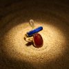 Bague Ankh Nefertiti — Bleu, Rouge & Or 1