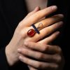 Bague Ankh Nefertiti — Bleu, Rouge & Or 3