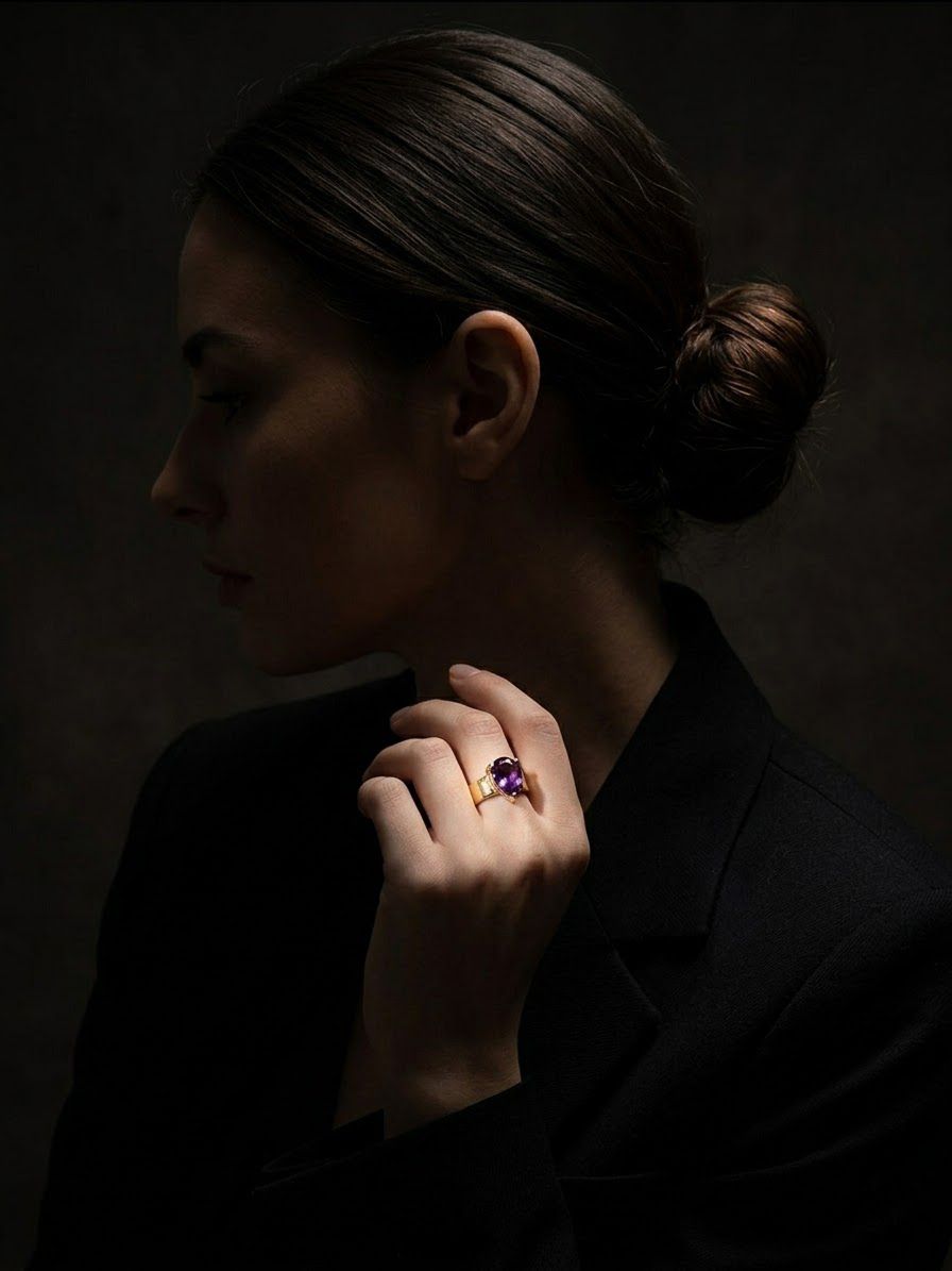 Bague Hathor — Pierre Violette & Plaqué Or