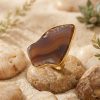 Bague Nefertari — Agate Brune & Or
